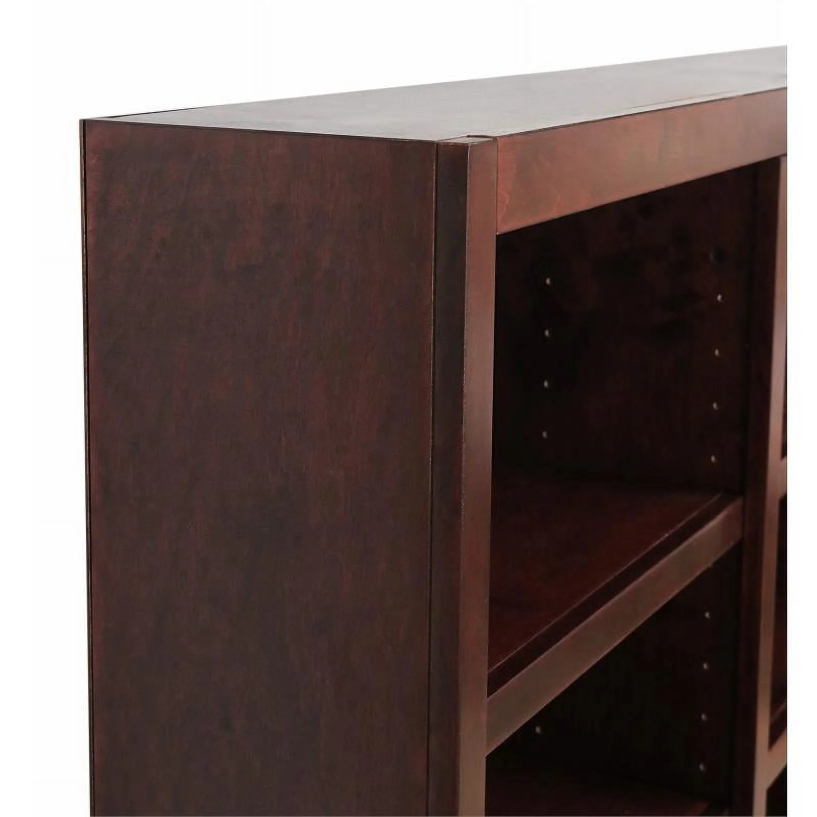 Home Square 84" Tall Wood Bookcase in Cherry Finish - Set of 2