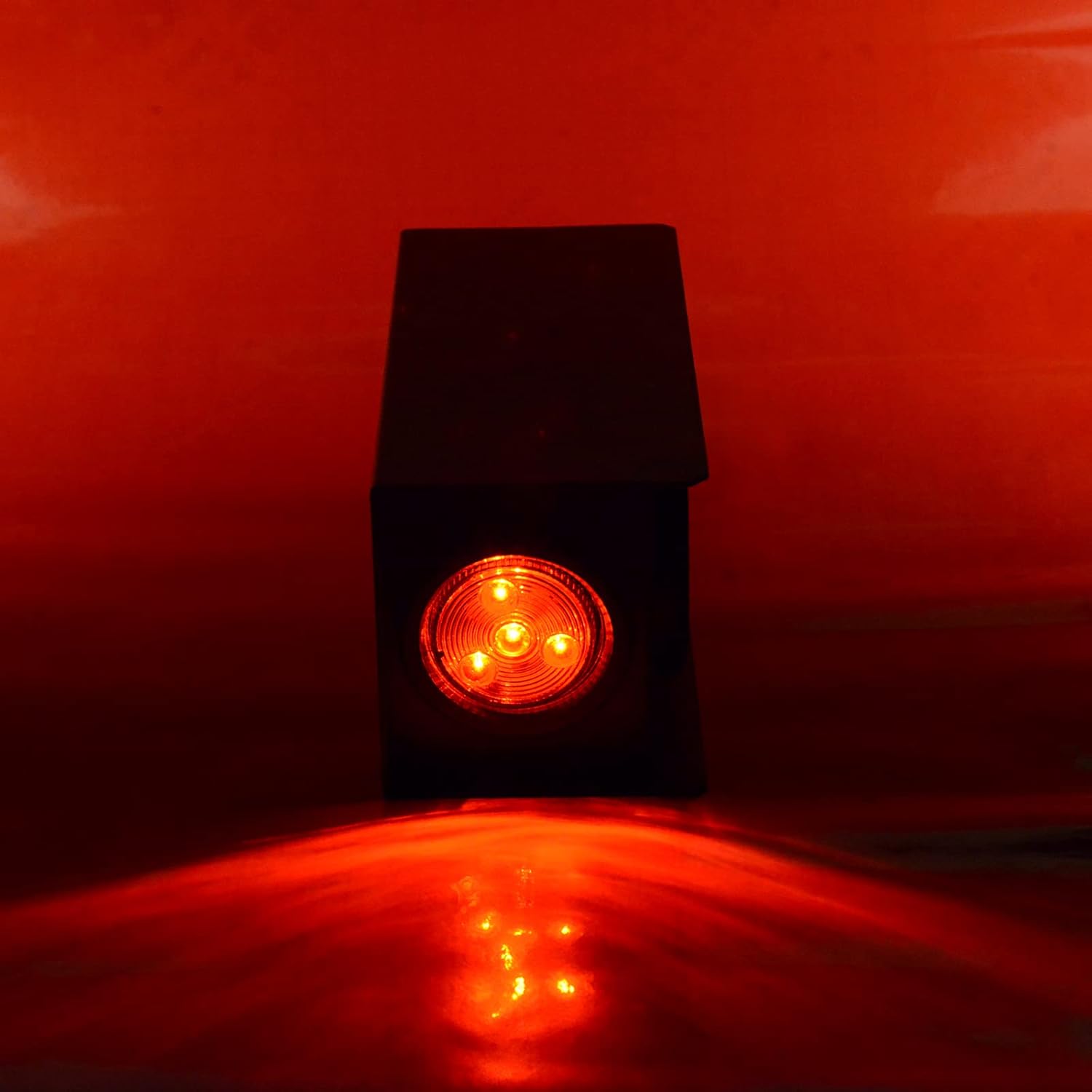 Steel Trailer Light Boxes Housing Kit with 6Inch Oval Red Trailer Tail LED Lights and 2 Inch Round Red Side Marker Lights with Grommet Plugs Wire connectors, Pack of 2