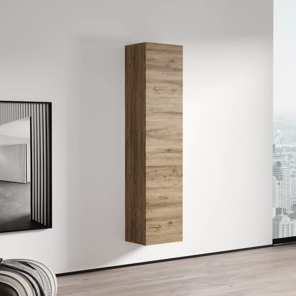 Fly Modular Wall Mounted Floating Bookcase Cabinet (Type-40) Oak