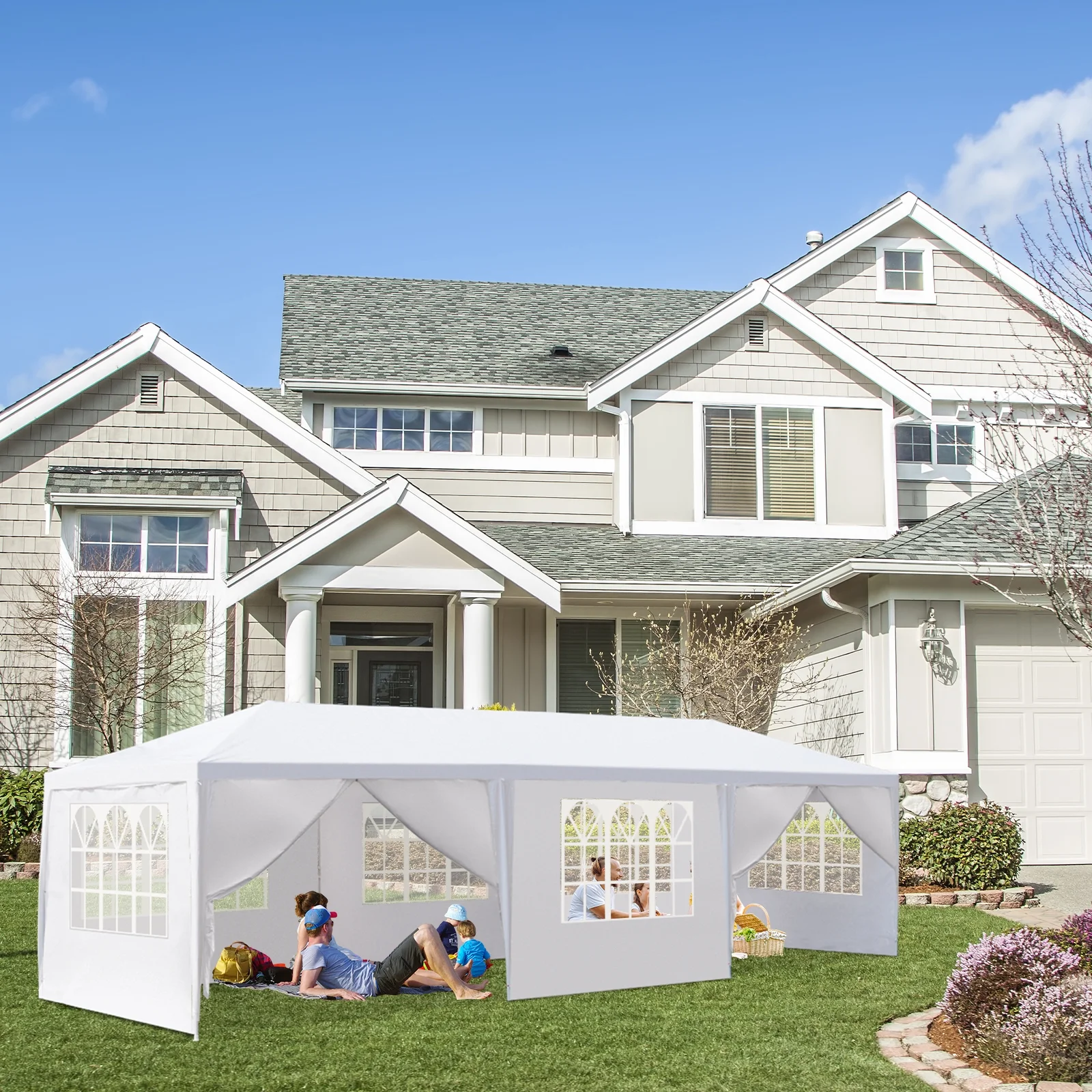 Zimtown 10x30ft Party Patio Tent Canopy Gazebo Pavilion Event Canopies(8 sides)