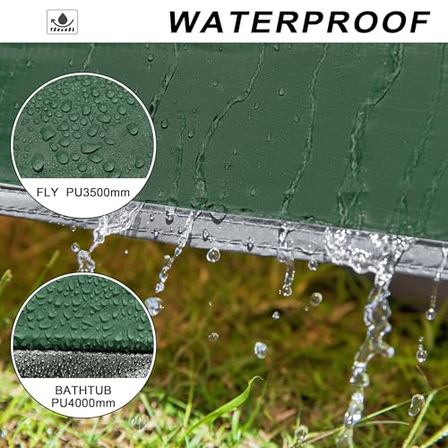 2-3 Person Tent Backpacking Tent, Waterproof Windproof 4 Season Tent for Camping, Easy Setup Two Person Tent for Backpacking, Hiking, Hunting, Motor Cycling & Biking