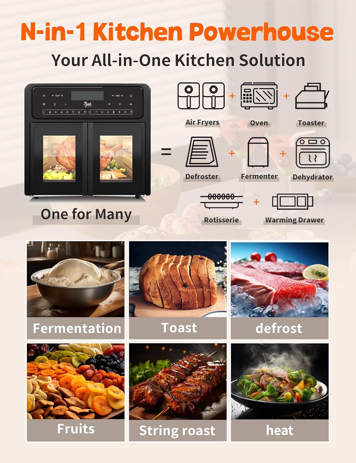 2024 New Dual Zone Air Fryer Oven with French Glass Door 25.4QT Large Capacity Family Meals 16-in-1 Preset Menus LED Screen Advanced Dual-Fan 360° Heat Circulation Quick Even Cooking Results