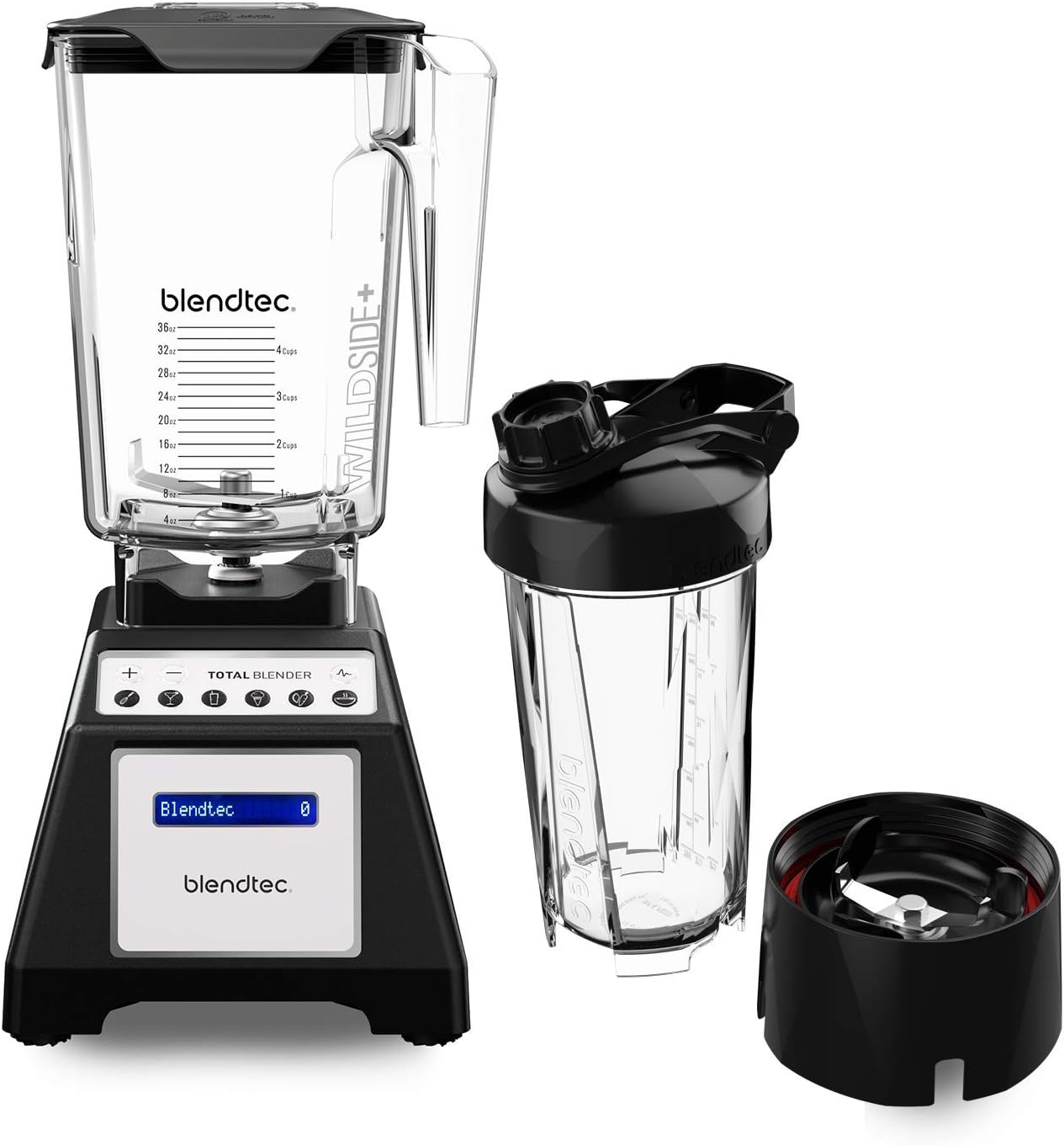 Blendtec Total Classic Original Blender - Fourside Jar (75 oz), Professional-Grade Power-6 Pre-Programmed Cycles-10-Speeds, Black