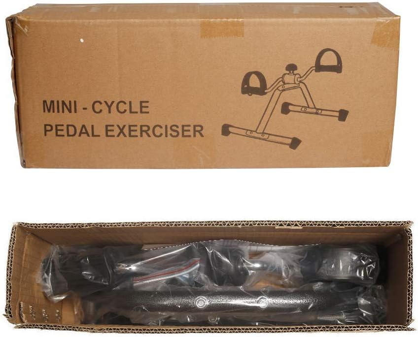 Medical Folding Pedal Exerciser,Portable Exercise Bike Chrome Frame Exercise Pedals For Arms And Legs Workout Under Desk Mini Cycle Bike Black 120kg Support