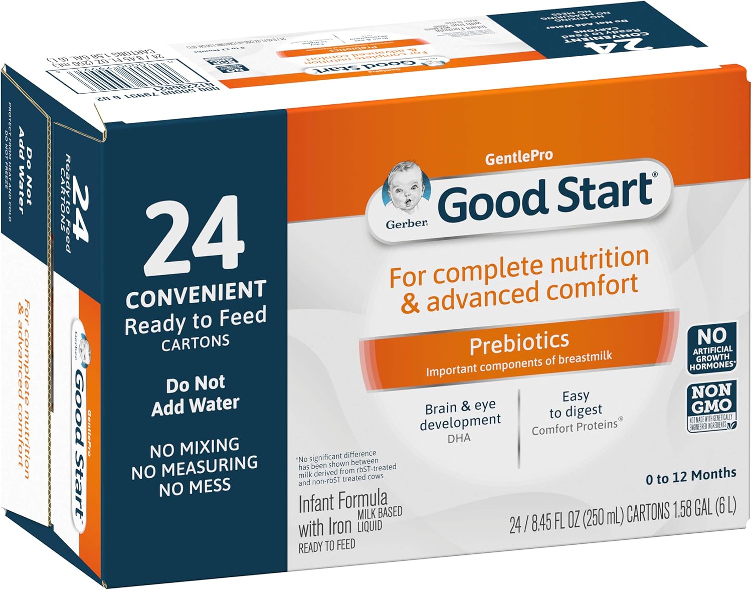 Gerber Good Start GentlePro, Non-GMO Ready to Feed Infant Formula Stage 1, 8.45 Fl Oz (Pack of 24) Pack of 2