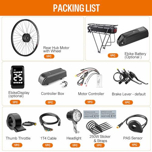 BAFANG 750W Rear Hub Motor : G0900 H640 48V Ebike Conversion Kit for 135 138 142 mm Dropout, 26" 27.5" 700C Bicycle Kit with Optional Battery, Display, PAS Sensor for Electric Bike Rear Wheel