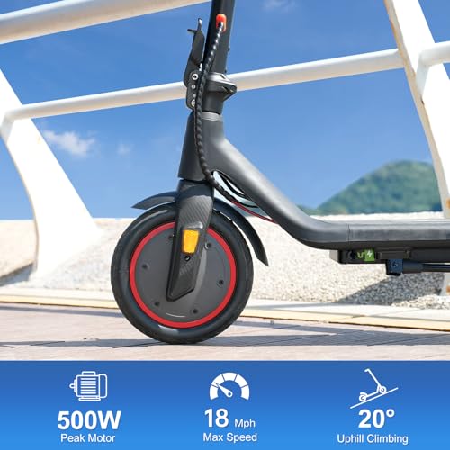 Electric Scooter - 500W Peak Motor Electric Scooter for Adults, 19 Miles Range, Max 18.6 MPH, 8.5" Tires, Dual Brakes, Foladable & Portable Commuting Eblike