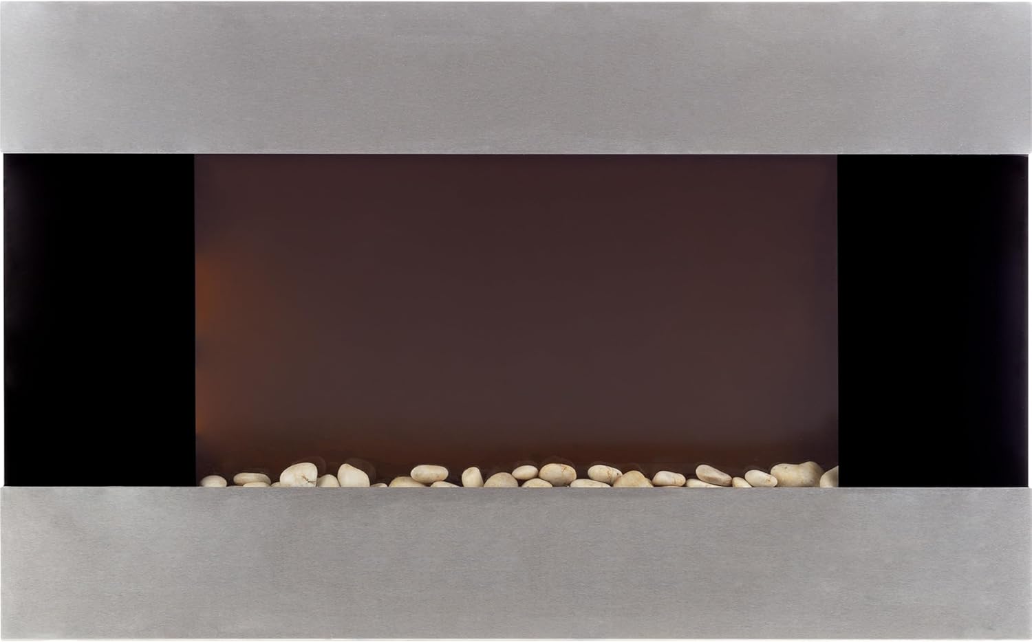 36-Inch Wall Mounted Electric Fireplace - Modern Stainless-Steel Fireplace with Floor Stand, Remote, and Adjustable Heat and Brightness by Northwest