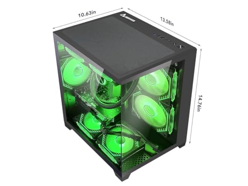 Panorama Gaming PC Desktop - AMD Ryzen 5 5600G 3.9GHz, RTX 4060 8GB, 32GB DDR4 RAM 3200, 1TB M.2 PCIE + 1TB SATA SSD, 240mm AIO, 11AC Wi-Fi, Windows 11 Pro 64-bit Desktop Computer, White