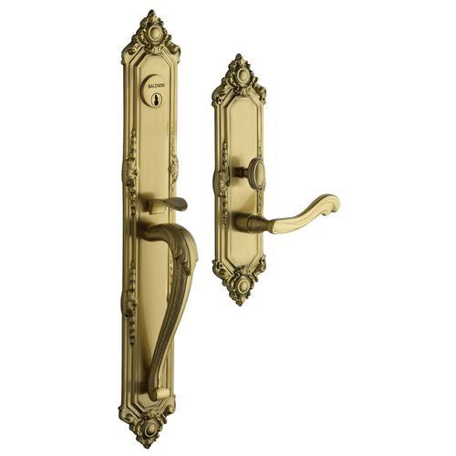 Baldwin 6950.RENT Kensington Right Hand Single Cylinder Mortise Handleset Trim S, Lifetime Polished Brass