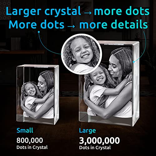 ArtPix 3D Premium Crystal Photo, Personalized Gifts for Mom, Women, Wife, Men, Her, Husband,Grandma, Great Customized Gift With Your Own Photo, Custom Birthday 3D Picture Rectangle, Couples Gifts