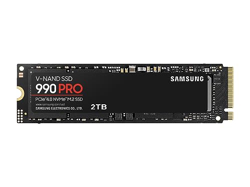 Samsung 990 PRO SSD NVMe M.2 PCIe Gen4, M.2 2280 Internal Solid State Hard Drive, Seq. Read Speeds Up to 7,450 MB/s for High End Computing, Gaming, and Heavy Duty Workstations, MZ-V9P2T0B/AM