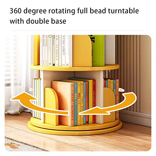 Revolving Bookshelf Rotating Bookcase 5-Shelf Multifunctional 360 Degree Rotating Bookcase for Bedroom Living Room and Home Office (Color : Grey, Size : 50 * 157cm)