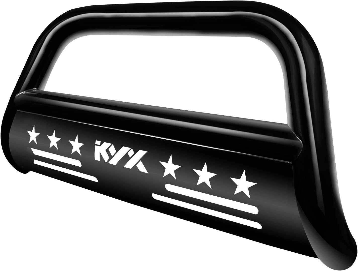 KYX Bull Bar with LED Light Bar for Toyota Tundra 2007-2021, Sequoia 2008-2021, Pickup Truck 3" Tubing Brush Push Bar Off-Road Front Bumper Grille Guard