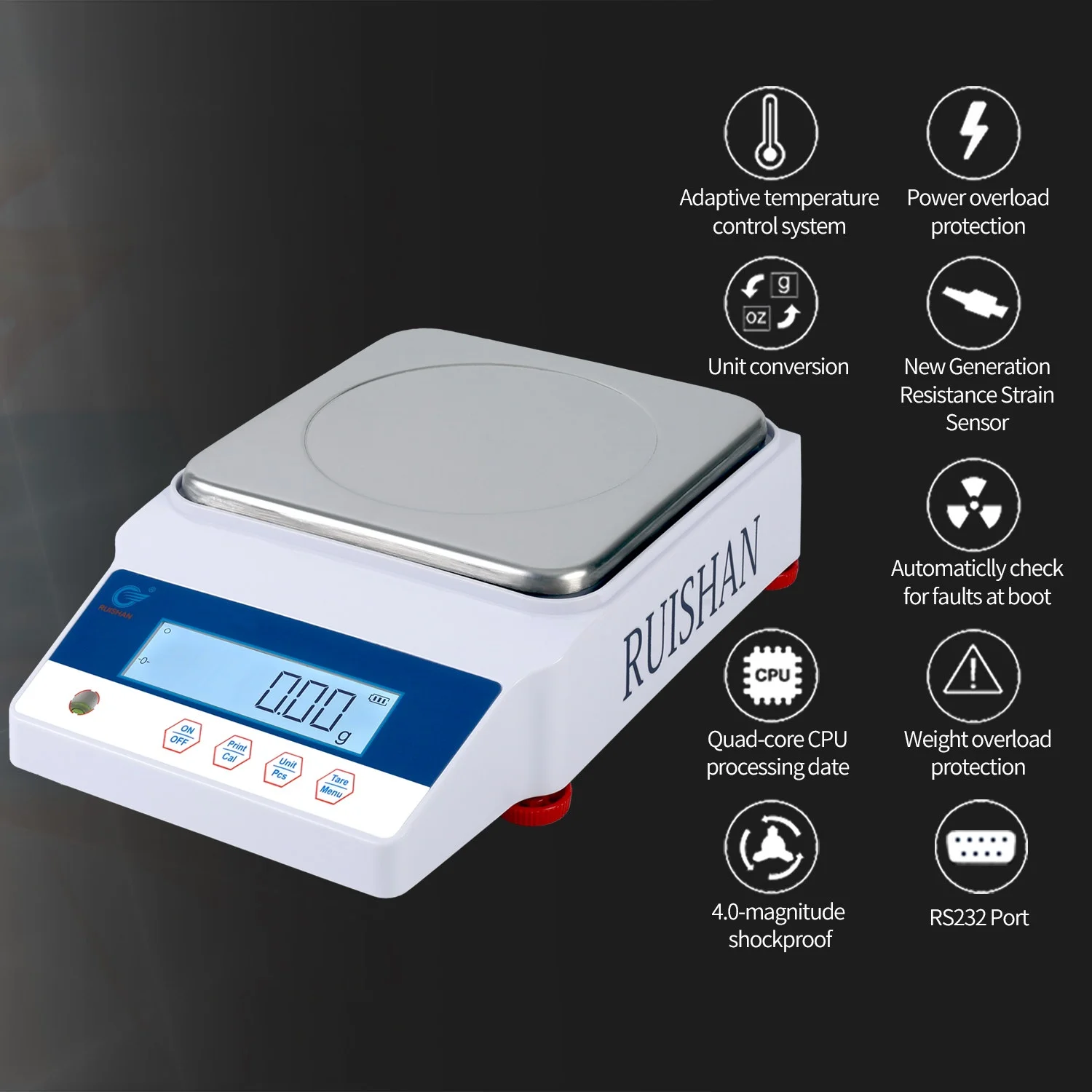 RUISHAN 6kg Digital Precision Analytical Balance Scale .01g High Precision Electronic Balance Jewelry Scale Scientific Scale Laboratory Scale Balance Accurate Weighing Industrial Scale Counting Scale