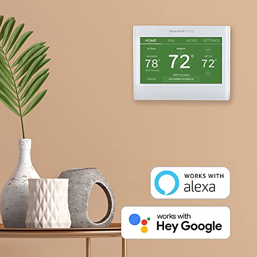 Honeywell Home RTH9585WF Wi-Fi Smart Color Thermostat, 7 Day Programmable, Touch Screen, Energy Star, Alexa Ready, C-Wire Required, Not Compatible with Line Volt Heating Gray