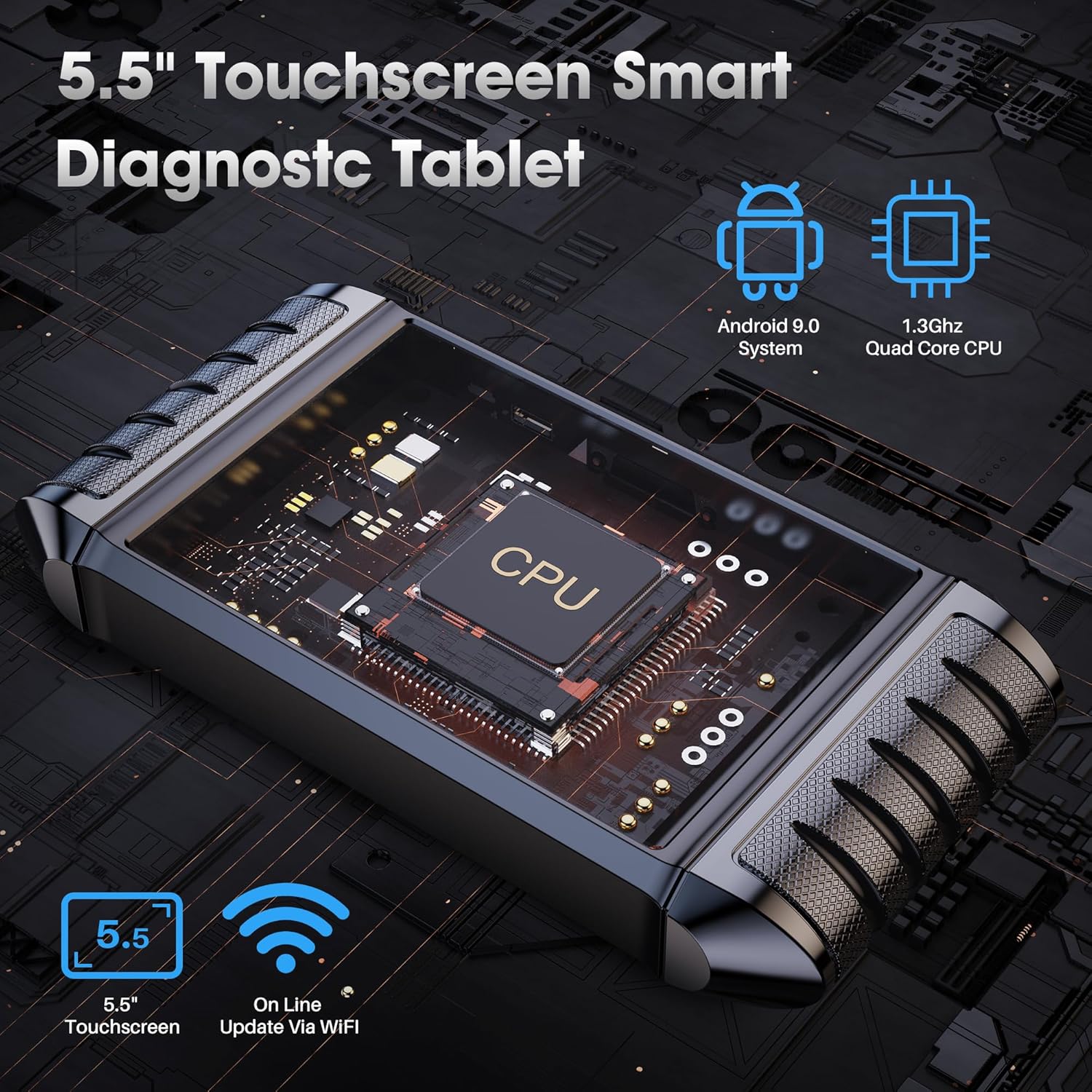 2024 Foxwell Car Code Reader NT706 OBD2 Scanner ABS Airbag Engine Transmission Battery Monitor Scan Tool, 5.5" Android 9.0 Tablet WiFi Upgrade of NT604 Scanner Diagnostic Tool for Cars and Trucks