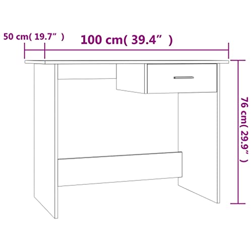Desk Hutch Gaming Desk Computer Desk Teacher Desk - Desk Sonoma Oak 39.4"x19.7"x29.9" Engineered Wood for Game Room Office Classroom Study Room