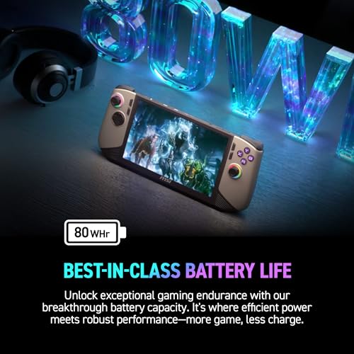 MSI Claw PC Gaming Handheld: Intel Ultra 7-155H, 7" FHD 120Hz Display, 16GB LPDDR5, 512GB NVMe SSD, MicroSD Card Reader, Thunderbolt 4, Win 11 Home: Black A1M-051US