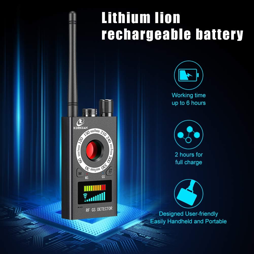 Anti Spy Detector, RF Detector & Camera Finder, Bug Detector, Upgraded RF Signal Detector, LNYOSN GSM Tracking Device for Wireless Audio Bug Hidden Camera Detector Pack of 2