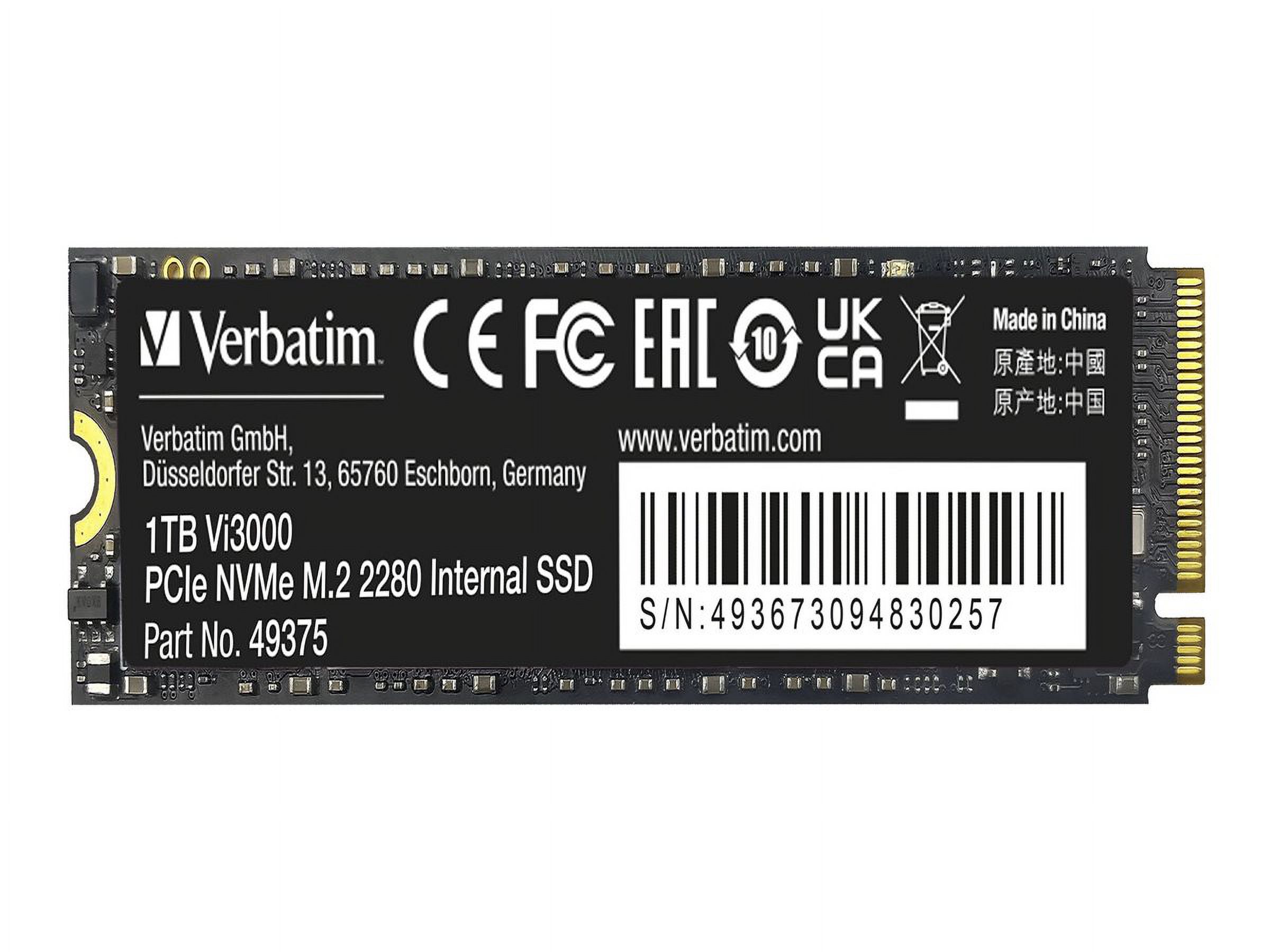 Verbatim Vi3000 1 TB Solid State Drive, M.2 2280 Internal, PCI Express NVMe (PCI Express NVMe x4)