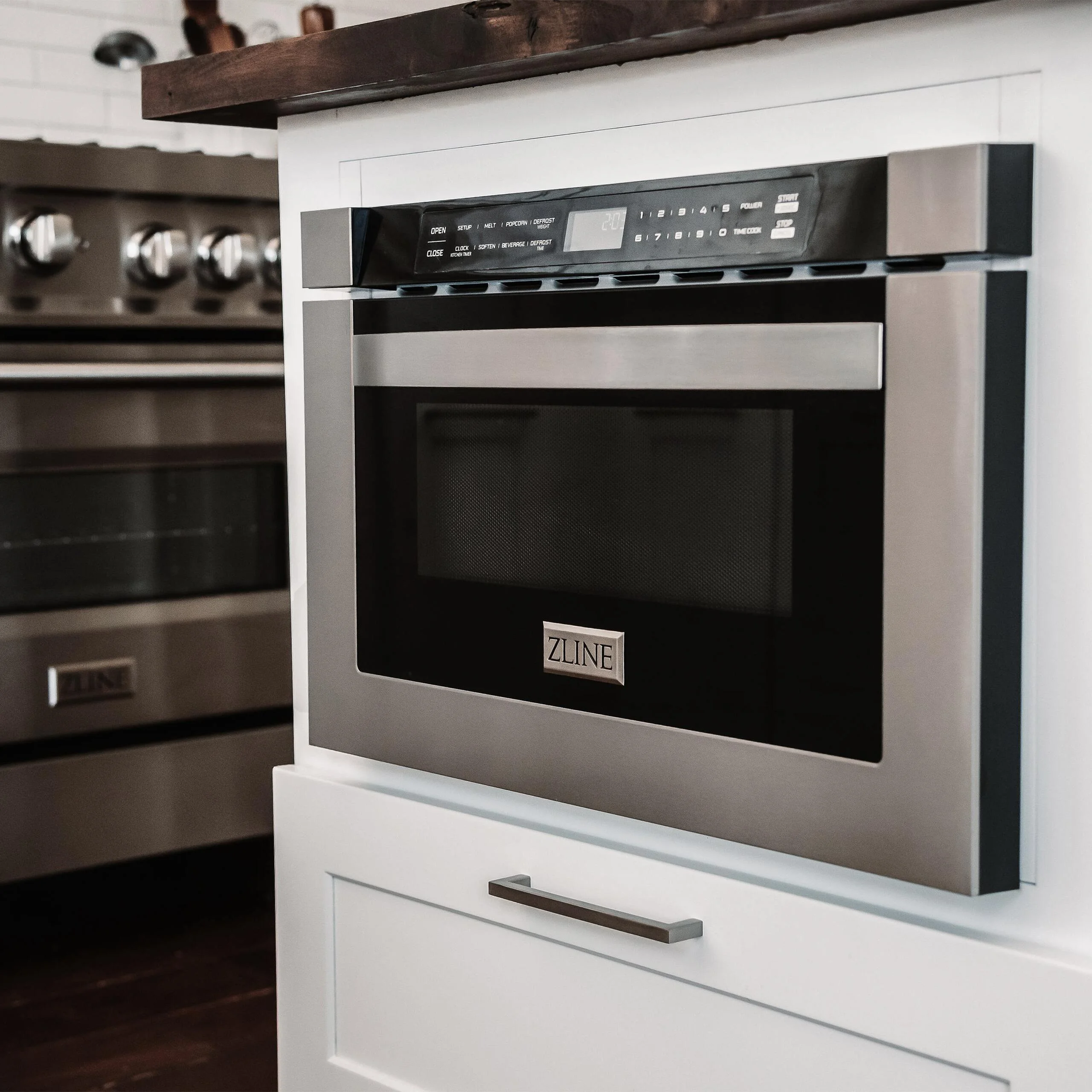 ZLINE 24" 1.2 cu. ft. Microwave Drawer in Black Stainless Steel