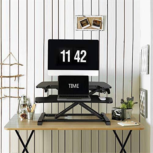 FlexiSpot Standing Desk Converter 28 inch Height Adjustable Stand Up Desk Riser, Black Home Office Desk with Deep Keyboard Tray