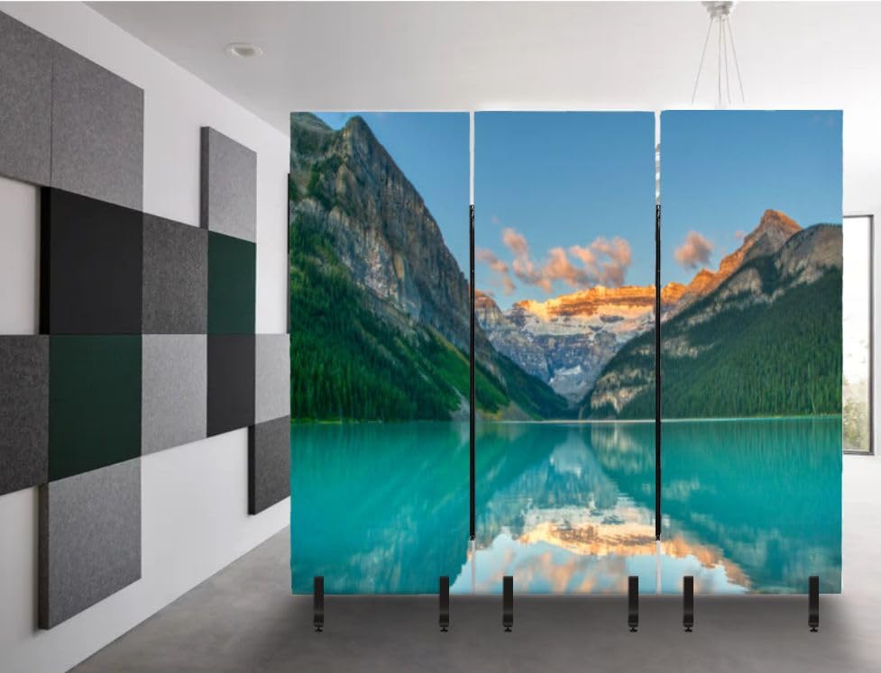 3 Panels Freestanding Acoustic Room Divider Breathtaking Orlando Park During Vibrant Sunrise Central Florida Soundproof Privacy Screen Folding Sound Absorbing Partition Wall Divider for Office