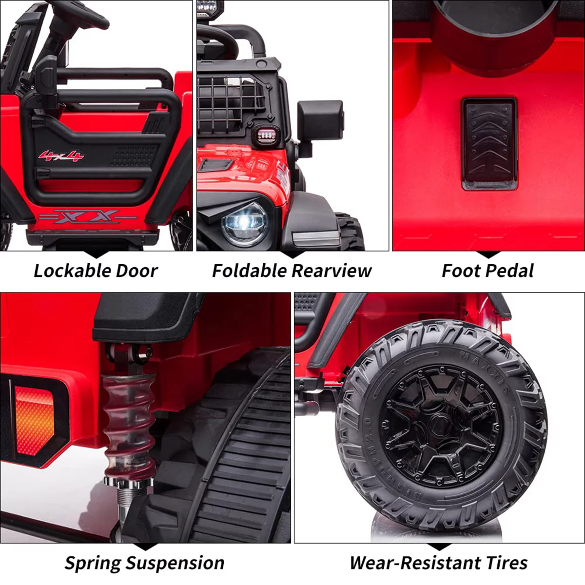 Sakiyrr 2-Seater Kids Ride on Car with Remote Control, 24V Electric Vehicle Toy with Storage Space, Red