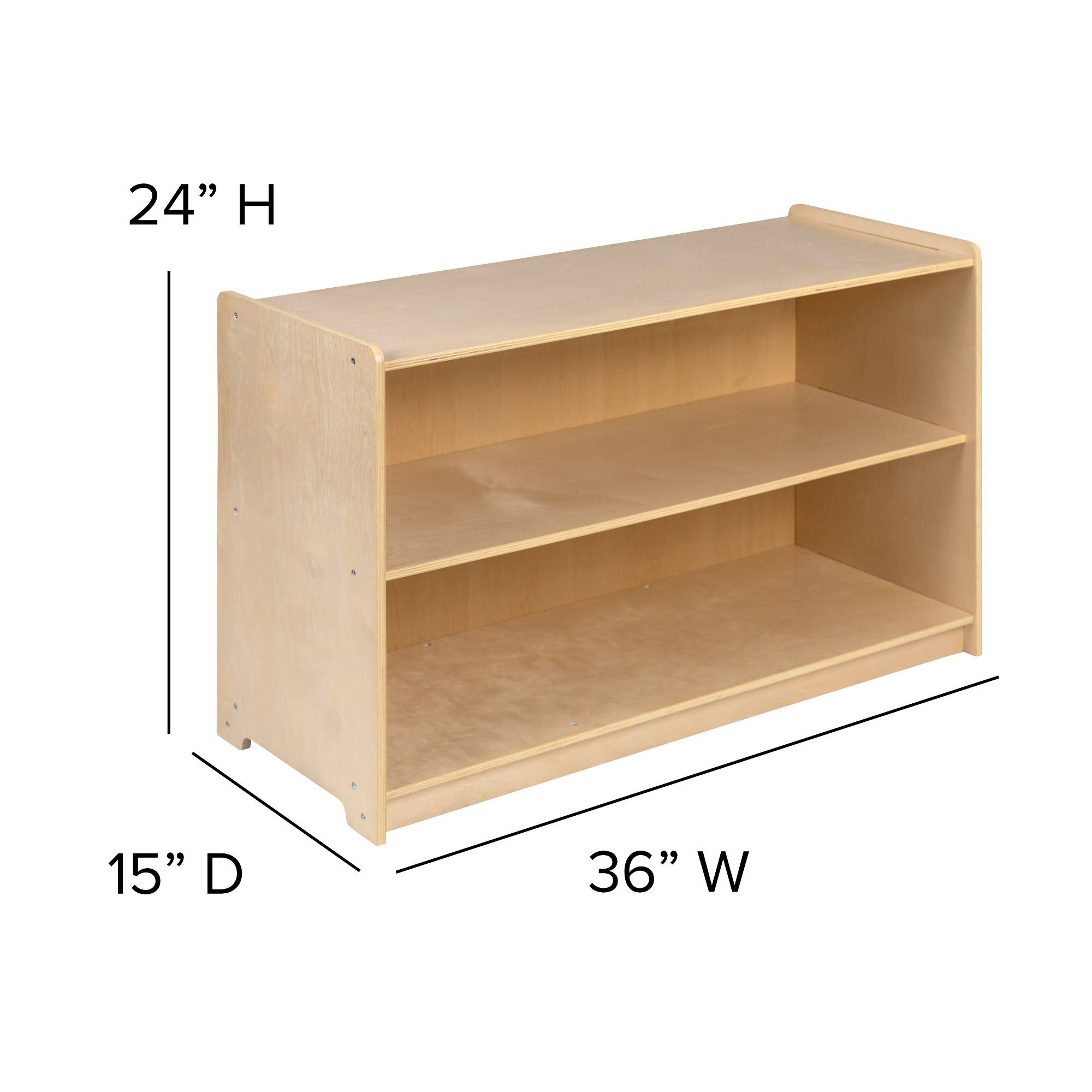 Flash Furniture Wooden 2 Section School Classroom Storage Cabinet for Commercial or Home Use - Safe, Kid Friendly Design - 24x22