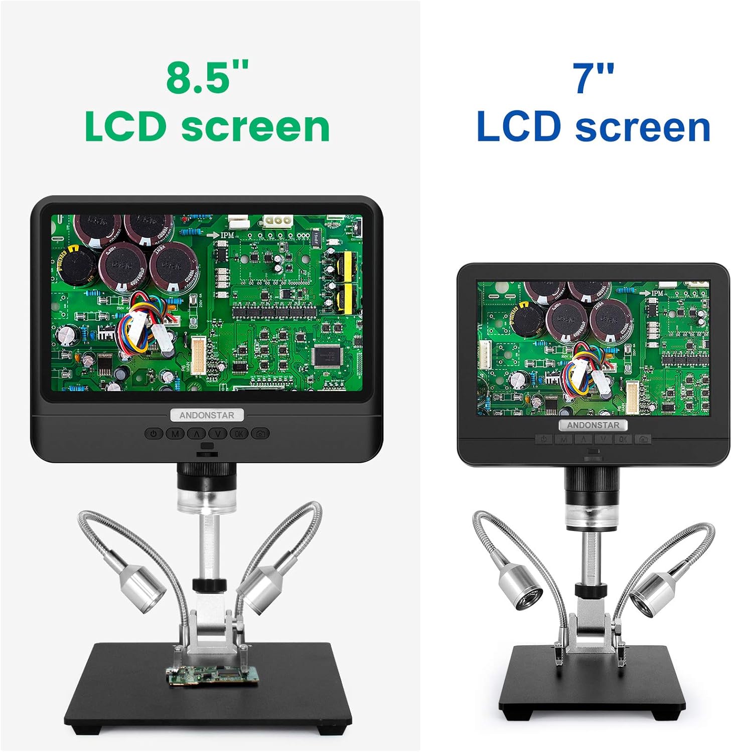 Andonstar Black corlor 7 inch LCD 1080P Circuit Board Digital Microscope AD206 with 200X Magnification Zoom for Phone Repair Soldering