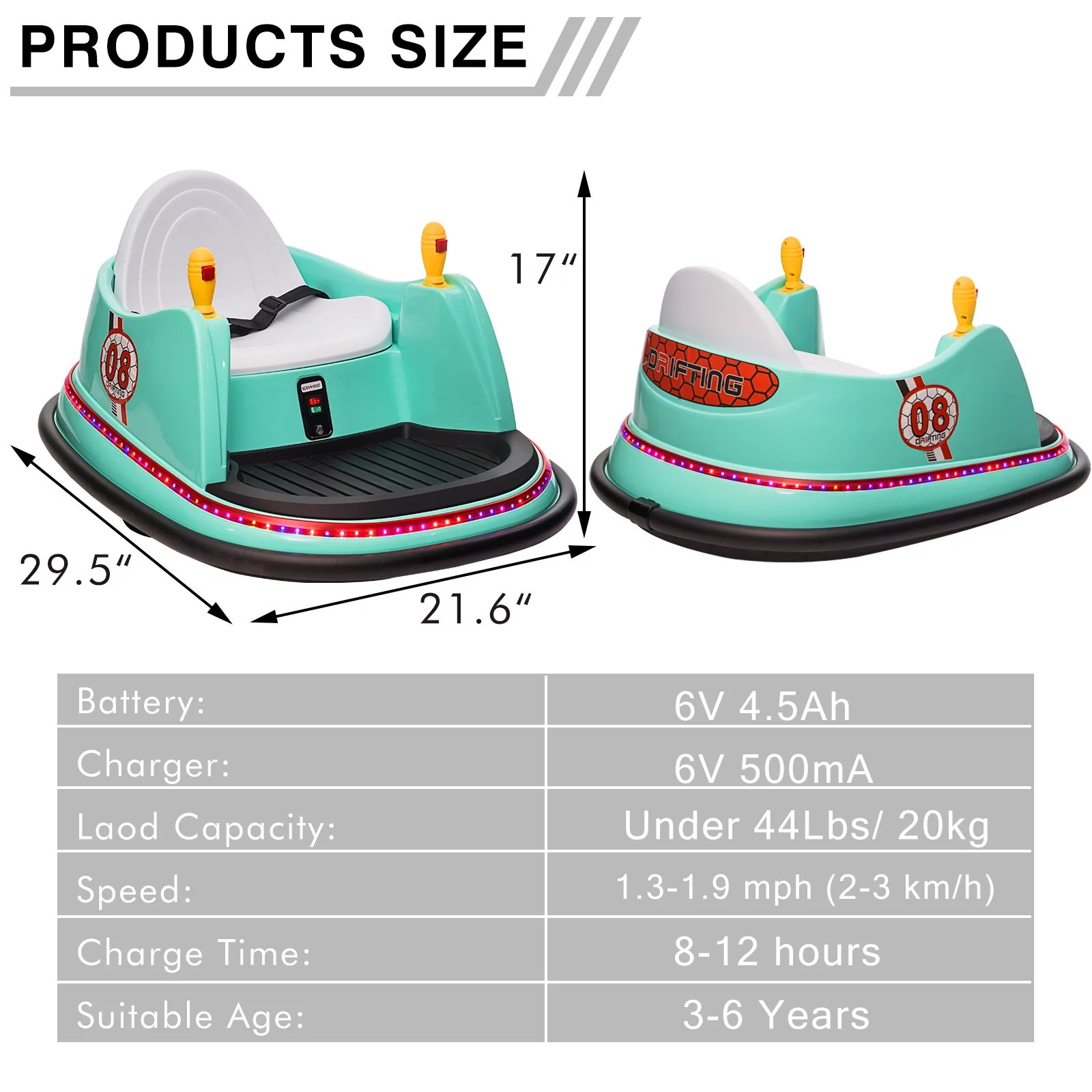 OTTARO 12V Electric Powered Ride on Bumper Car for Girls Boys with Remote Control,360 Spin,Music(Lavender)