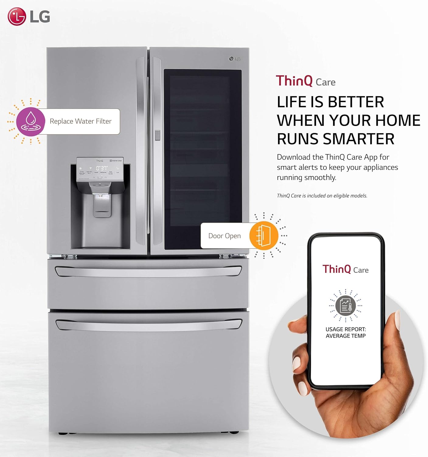 30 cu. ft. Smart wi-fi Enabled InstaView™ Door-in-Door® Refrigerator with Craft Ice™ Maker