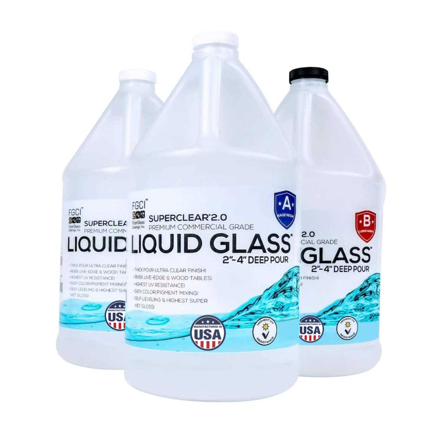 Deep Pour Epoxy Resin Crystal Clear Liquid Glass 2-4 inch 3 GL Resin Kit - Shop Hardware Tools Online Store