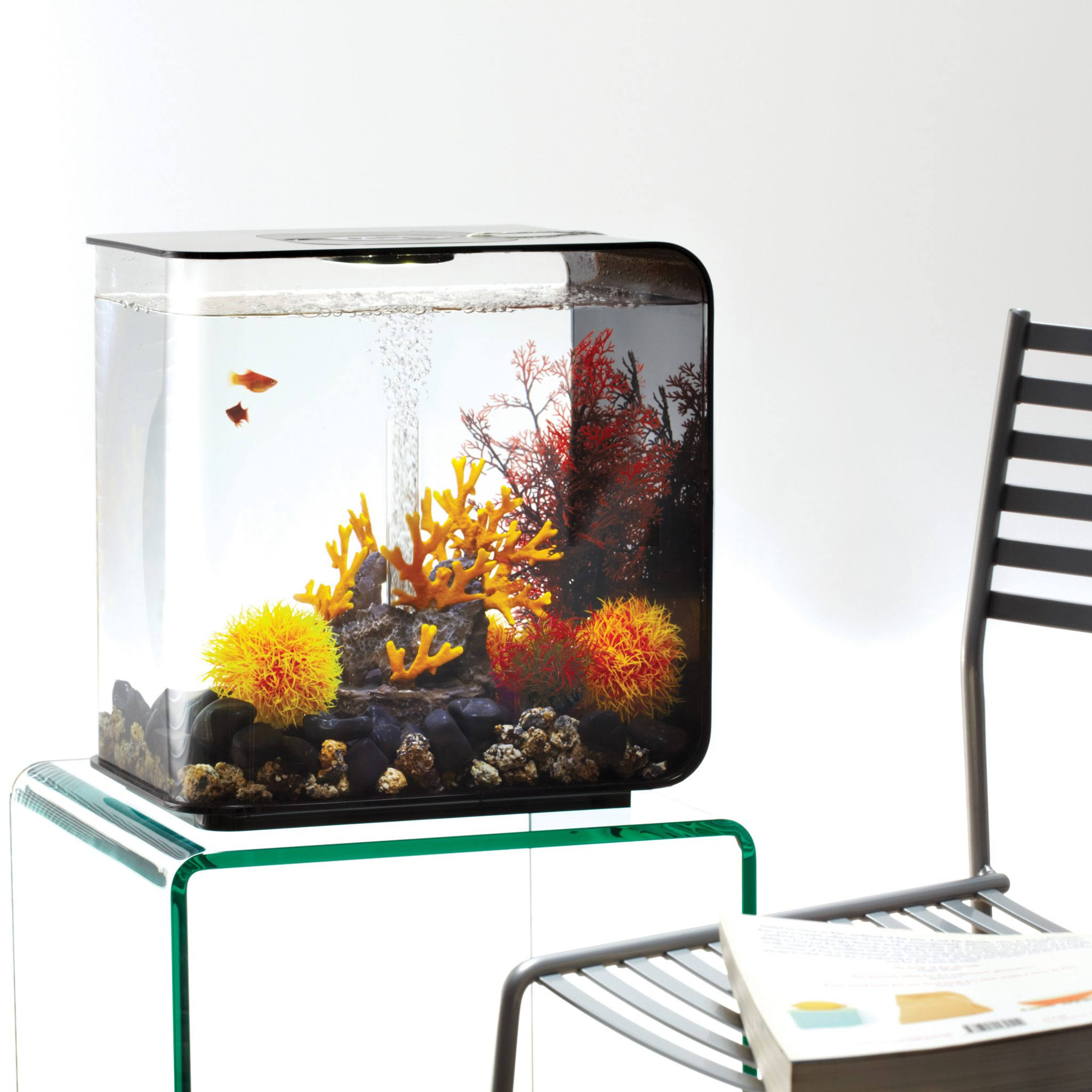 biOrb Flow Aquarium with LED Light, Black, 8 Gal