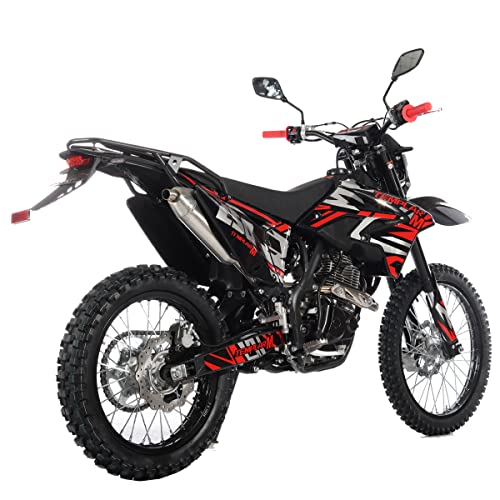 X-PRO Templar M 250cc Dirt Bike with Zongshen Engine 5 Speed Pit Bikes Adult Pitbike, Big 21"/18" Wheels! (Black)