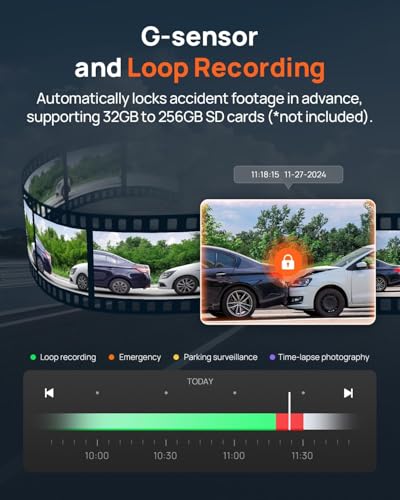70mai A810 4K Dash Cam Front and Rear, Dual Dash Camera for Cars with Starvis 2 HDR Night Vision, 4G LTE Support, ADAS, Built in GPS & WiFi, 24/7 Parking Mode, AI Motion Detection, Time-Lapse