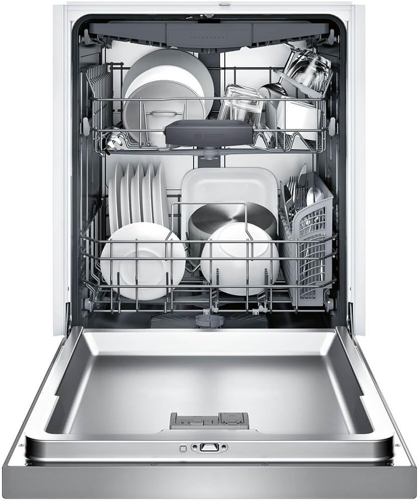 Bosch SHEM63W55N 24" 300 Series Built In Full Console Dishwasher with 5 Wash Cycles,in Stainless Steel