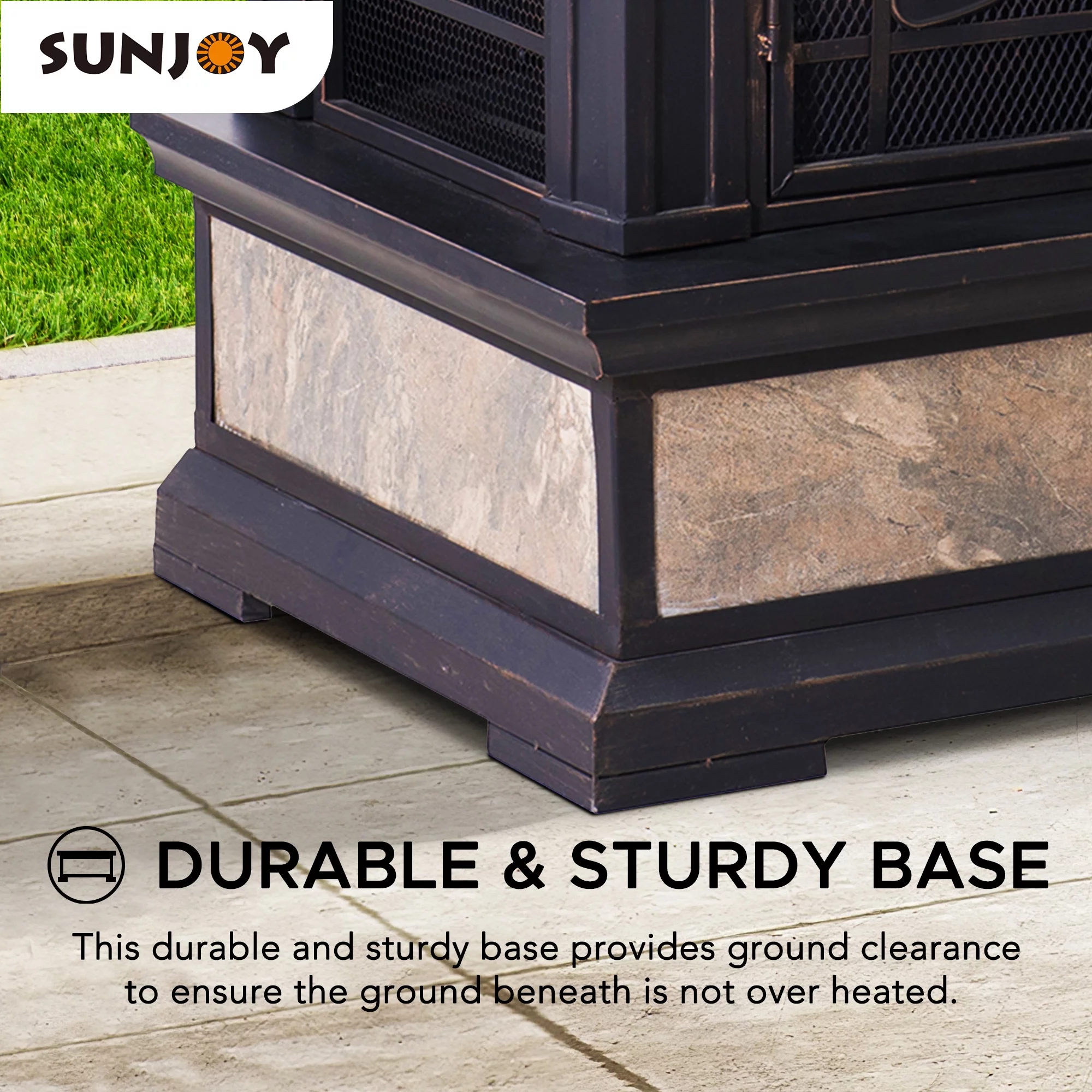 Sunjoy Cole Wood Burning Fireplace - Black