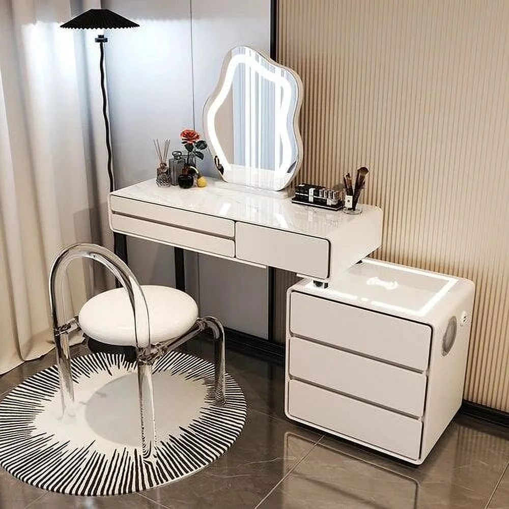 Vanity Bedroom Dressing Table Makeup Mirror Nordic Modern Dressing Table Wood Storage Coiffeuses De Chambre Home Decoration