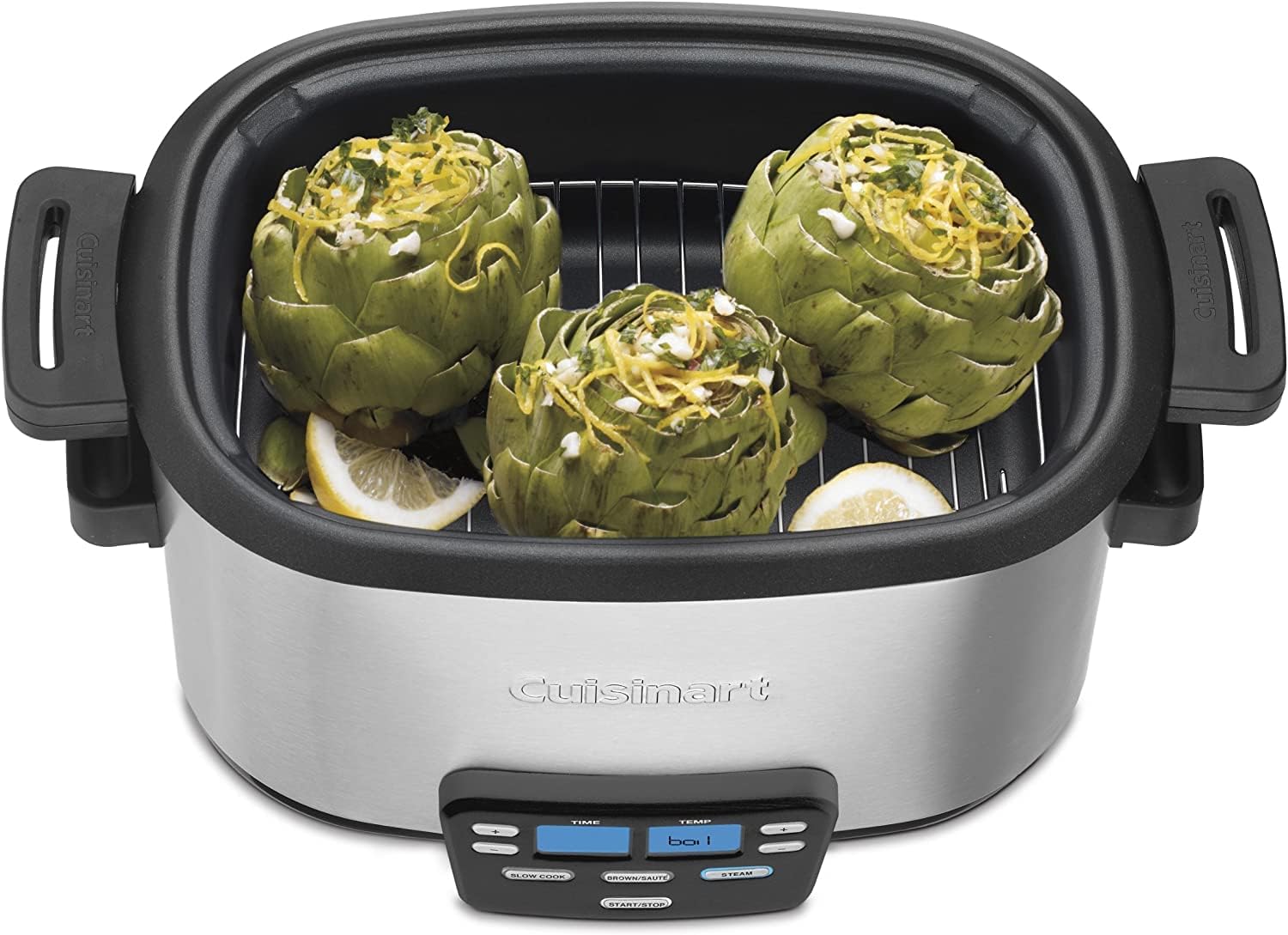Cuisinart MSC-600 3-In-1 Cook Central 6-Quart Multi-Cooker: Slow Cooker, Brown/Saute, Steamer, Silver