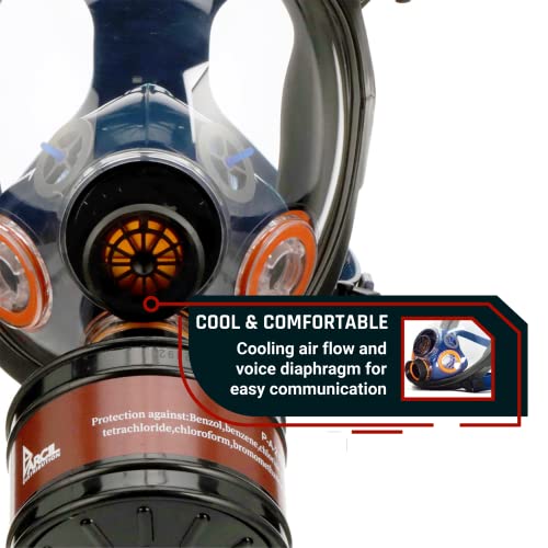 Parcil Distribution Survival & Tactical Full Face Respirator Gas Mask - Impact Resistant- 40mm Gas Filter Canister
