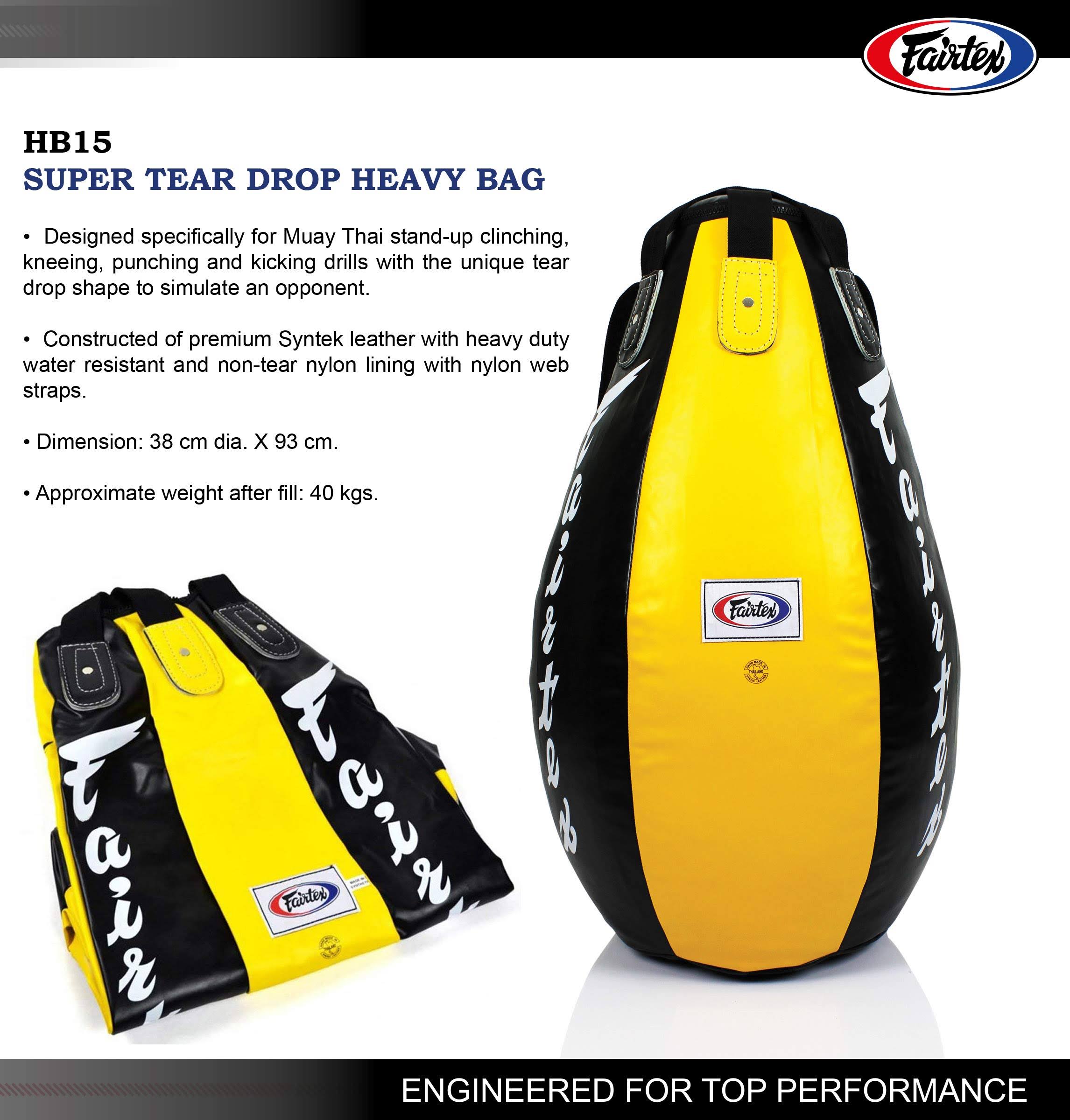 Fairtex Genuine Super Tear Drop Muaythai Boxing Heavy Bag HB15 Unfilled