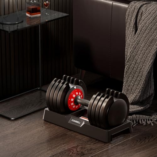 SogesPower Adjustable Dumbbells 5LB to 110LB Free Weight 5 in1 25/55LB Dumbbell Set Multiple Weight Dumbbell with Anti-Slip Metal Handle for Home Gym Equipment Suitable Men&Women