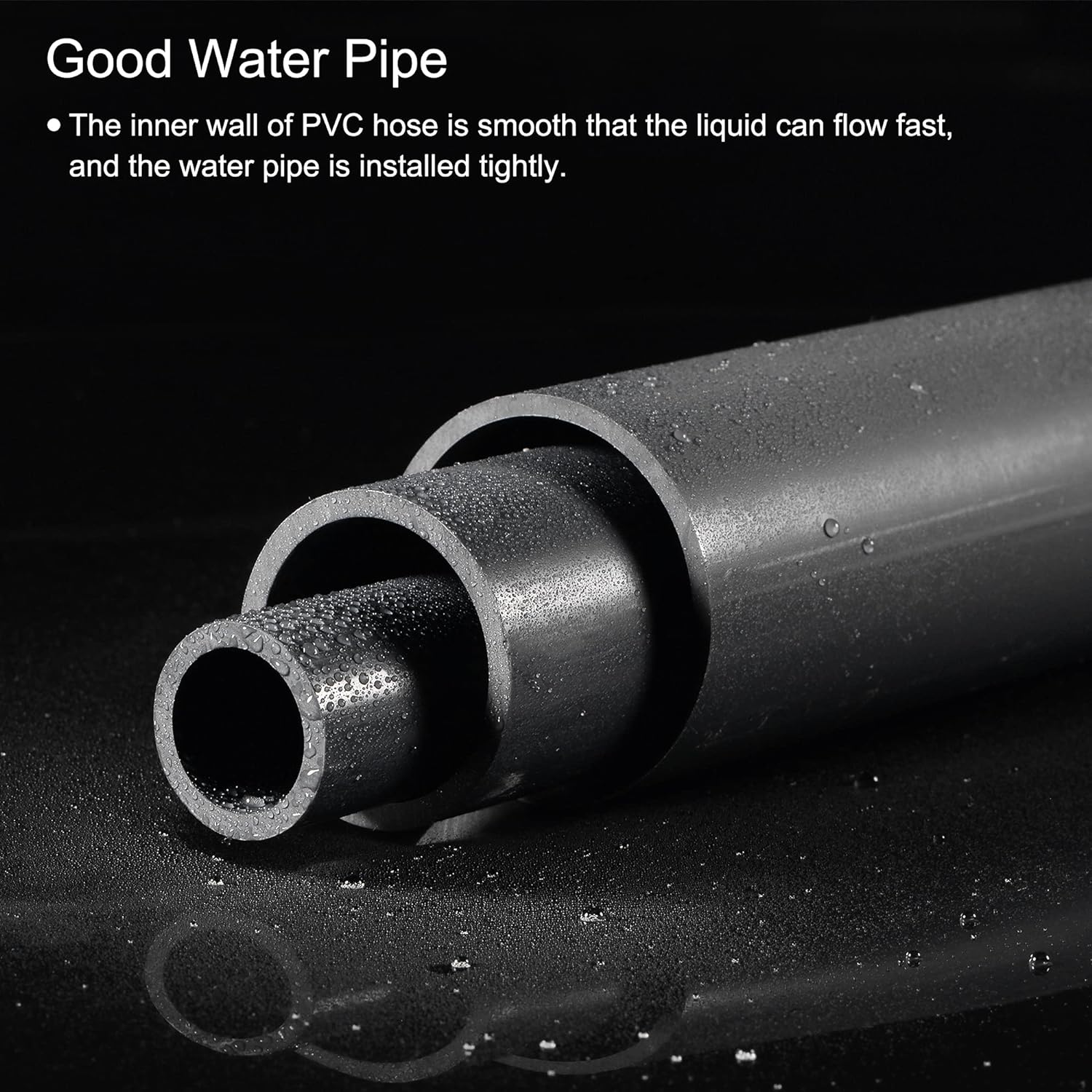 MECCANIXITY PVC Rigid Round Pipe 81.4mm ID 90mm OD 330mm Light Grey High Impact for Water Pipe,Crafts,Cable Sleeve