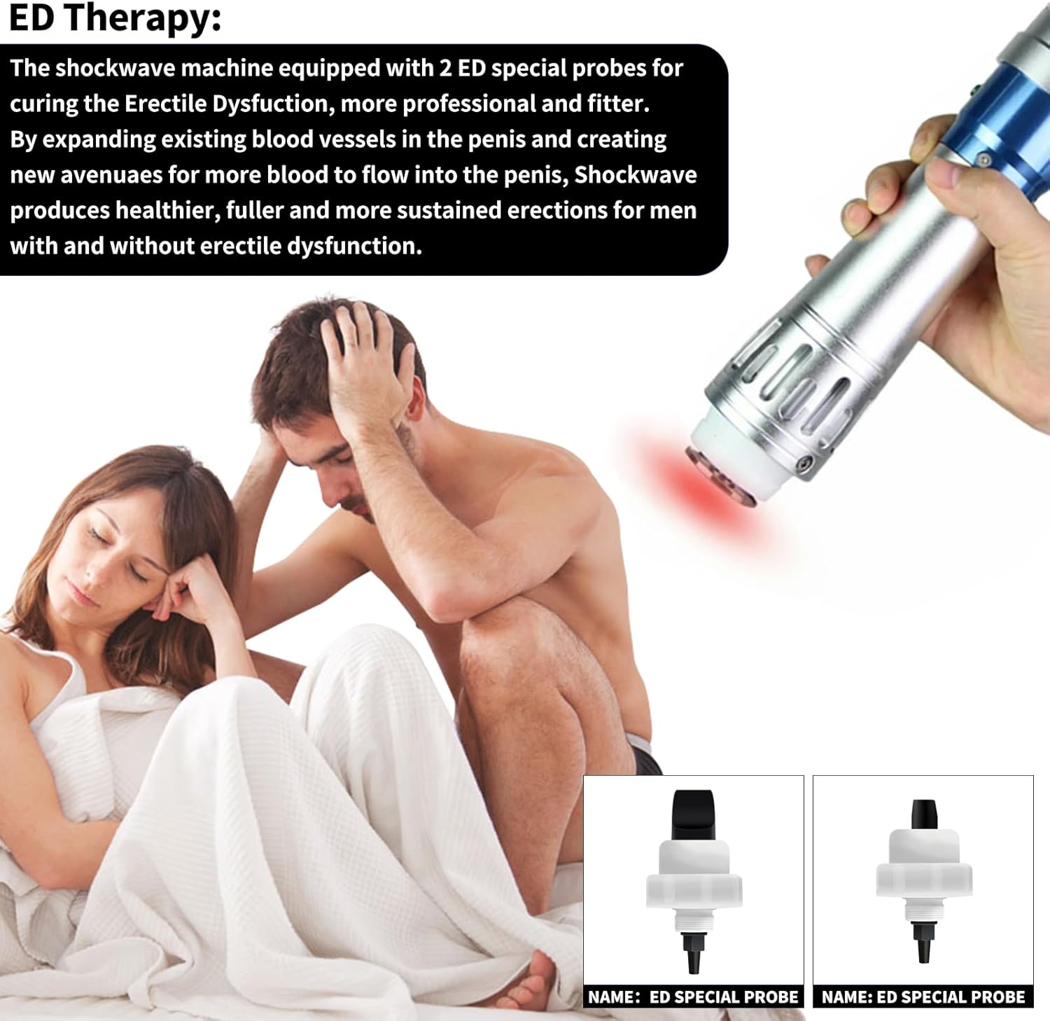 Shockwave Therapy Machine, Extracorporeal Shock Wave Treatment Equipment for Pain Relief Body Muscle Massager with 7 Massage Heads