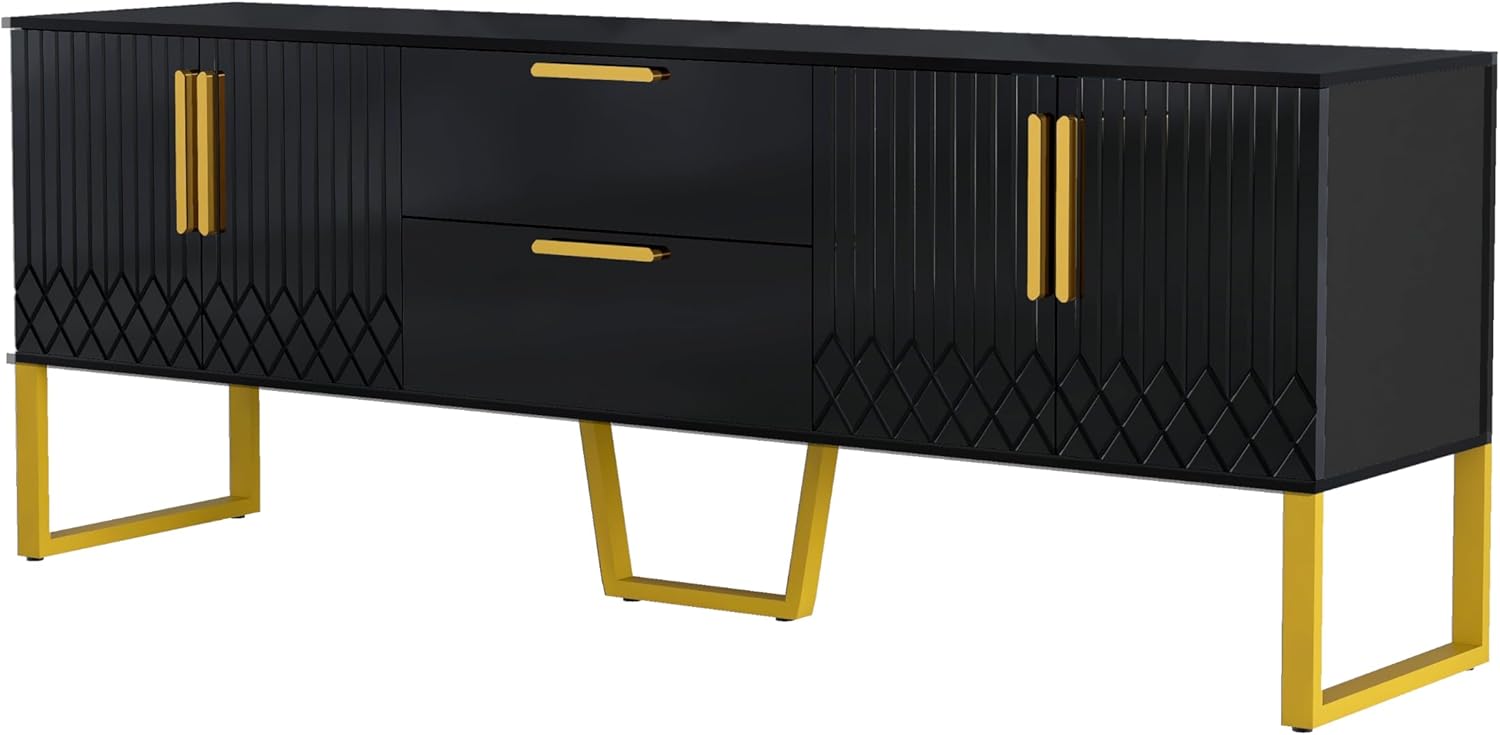 TV Stand for TVs up to 75 Inches, Television Stand with Drawer & Doors, Modern Entertainment Center Media Console for Living Room Bedroom Media Room, 66.9" x 15.7" x 25.2"