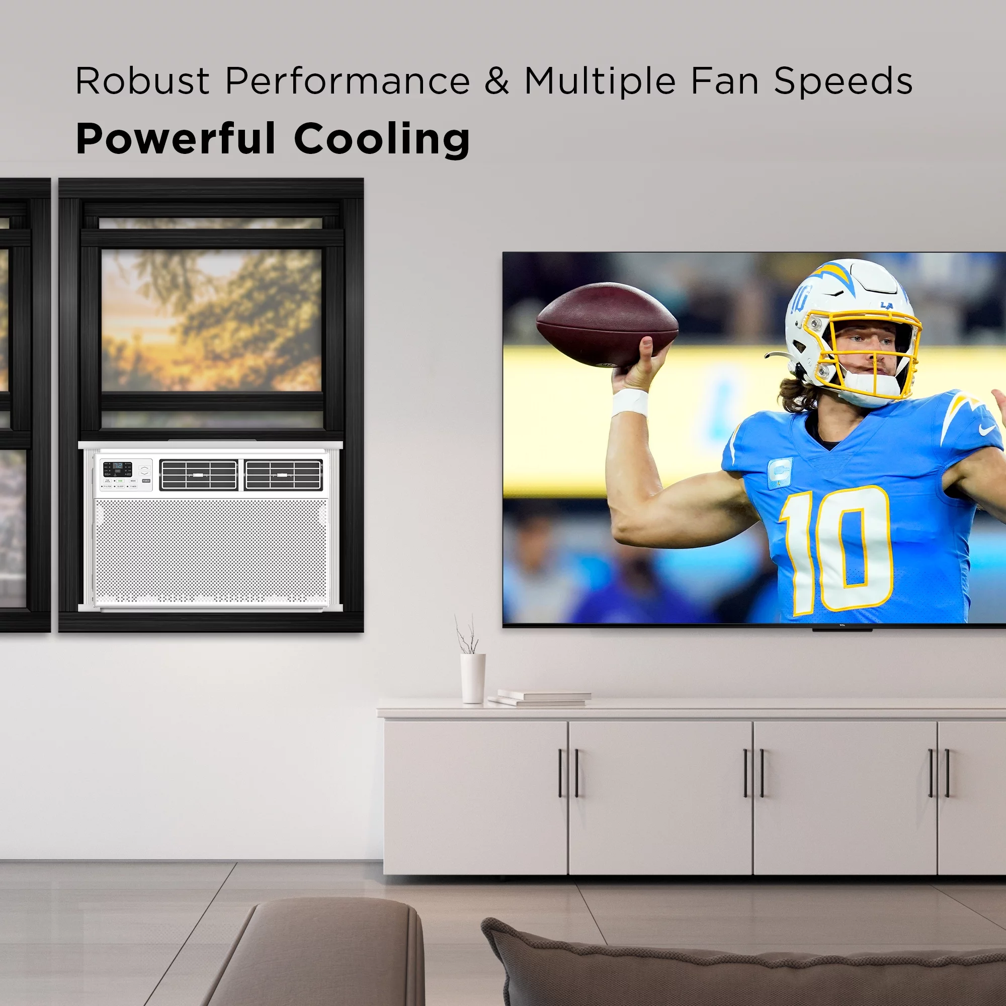 TCL 10,000 BTU Smart Window Air Conditioner, White, W10W9E2-3