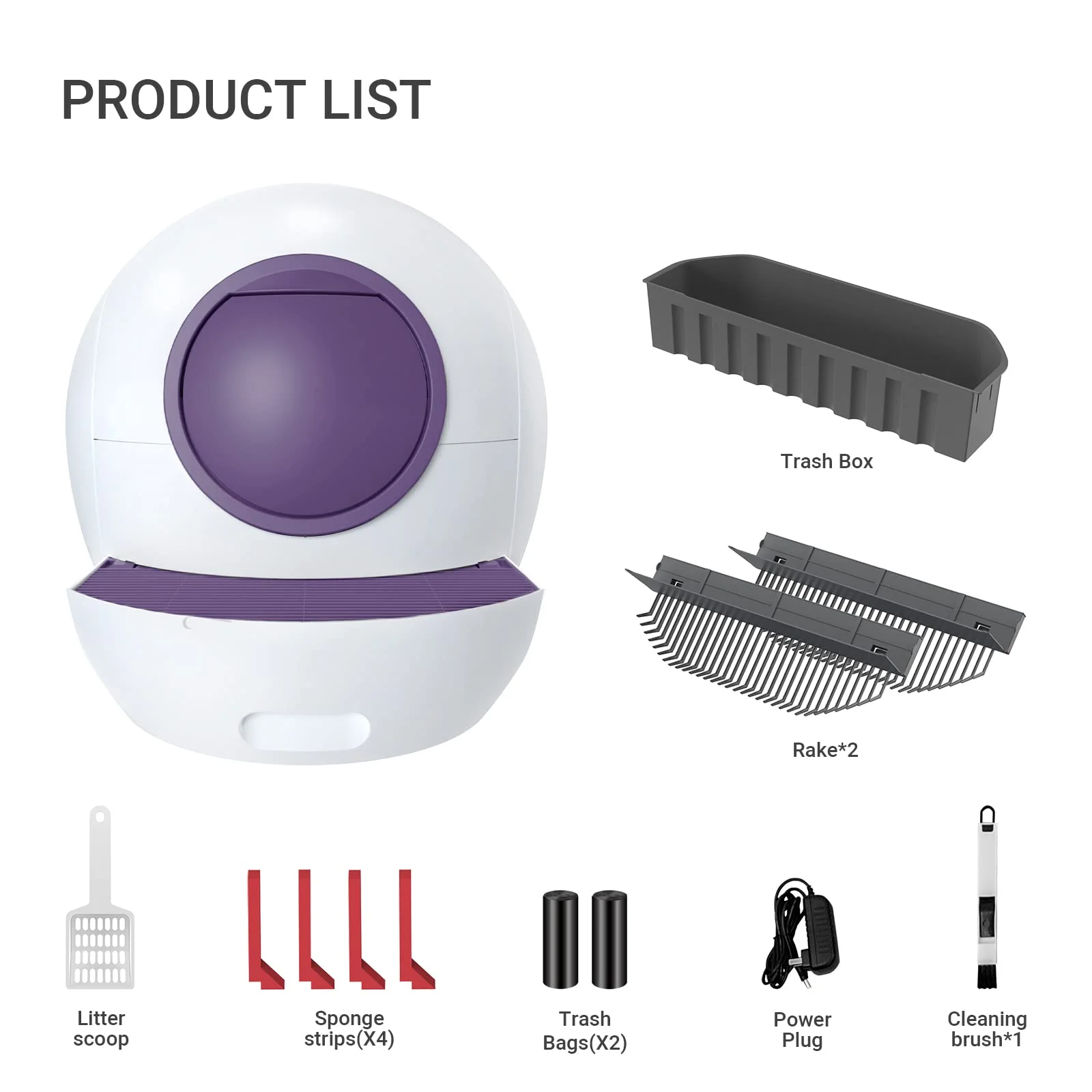 ELS PET Self Cleaning Cat Litter Box Automatic for Multiple Cats, APP Control