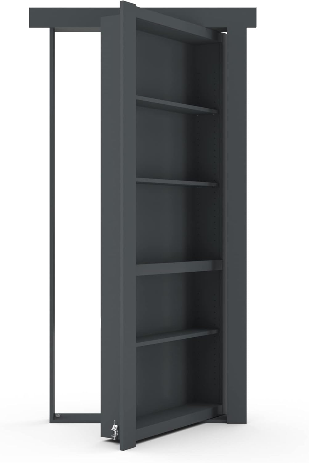 MURPHY DOOR - Secret Bookcase Hidden Door, Left Hand/Out-Swing, 36 x 80, Flush Mount, Assembled, Paint Grade, Black Finish Pack of 2